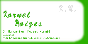 kornel moizes business card